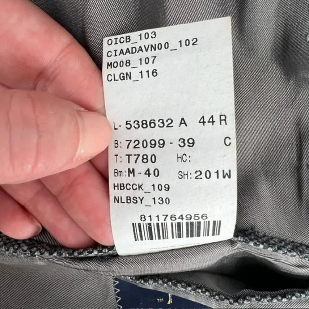 Hart Schaffner Marx Wool Silk Sport Coat Mens 44R Gray Business Professional
